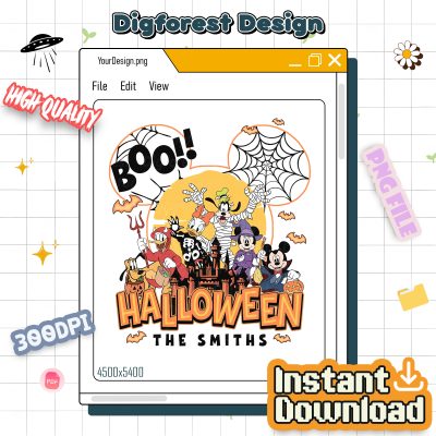 Disneyland Mickey & Friends PNG – Custom Family Halloween PNG, Mickey Minnie Halloween PNG, Not So Scary PNG