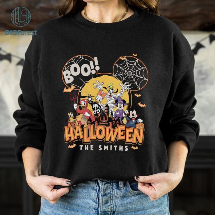 Disneyland Custom Family Halloween Sublimation Png, Disney Mickey & Friends Halloween Png, Mickey Minnie Halloween Costume Shirt, Mickey Not So Scary Png