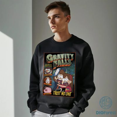 Disney Gravity Falls Trust No One Shirt - Dipper & Mabel Pines Tee, Dipper Pines Costume Outfit, Funny Spooky Apparel