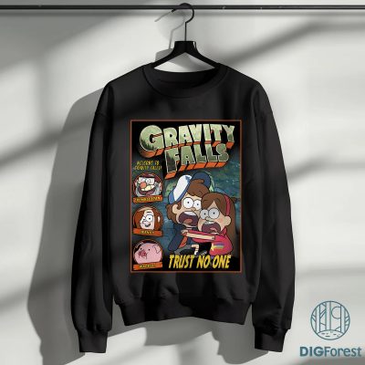 Disney Gravity Falls Trust No One Shirt - Dipper & Mabel Pines Tee, Dipper Pines Costume Outfit, Funny Spooky Apparel