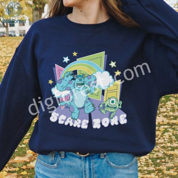 Disney Monsters Incs Scare Zone Png | We Scare Because We Care Shirt | Monsters Incs Png File | Monsters University | Mike Sully Sublimation Design