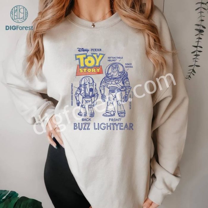 Disney Toy Story Buzz Lightyear Sketches Png, Buzz Lightyear Space Ranger Shirt, Pixar Toy Story Character Png, Disneyland Instant Download