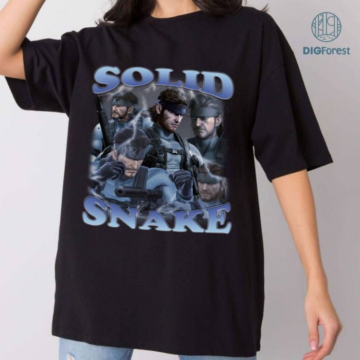 Solid Snake Shirt | Vintage Solid Snake PNG| Homage Solid Snake Shirt | Metal Gear Solid Shirt
