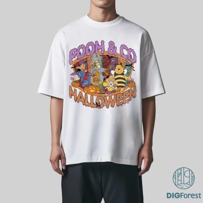 Disney Pooh and Friends Halloween PNG – Retro Pooh Bear PNG, Tigger Eeyore Piglet PNG, Trick or Treat PNG