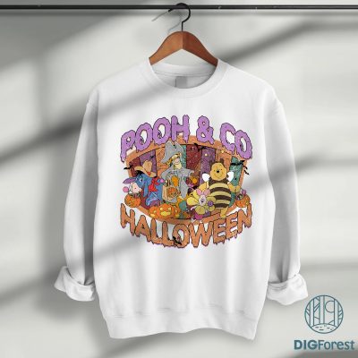 Disney Pooh and Friends Halloween PNG – Retro Pooh Bear PNG, Tigger Eeyore Piglet PNG, Trick or Treat PNG