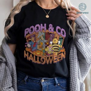 Disney Pooh And Friends Halloween Shirt | Retro Pooh Bear Spooky Season Halloween PNG | Tigger Eeyore Piglet Halloween Trick Or Treat Shirt |