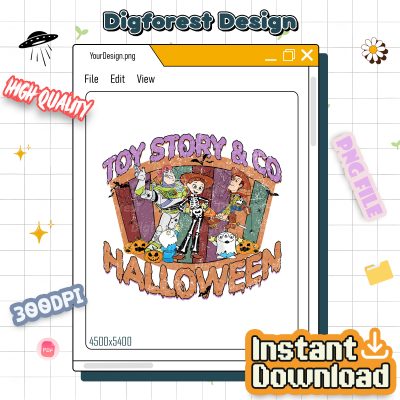 Disney Toy Story Halloween PNG – Retro Toy Story PNG, Woody Buzz Lightyear PNG, Trick or Treat PNG