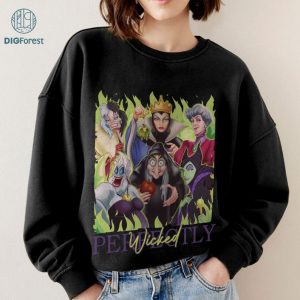 Disney Perfectly Wicked Shirt | Retro Villains Squad PNG | Villains Characters Clipart | Family Villain Sublimation | Villains Club | Instant PNG Download
