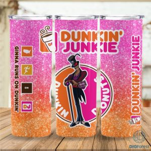 ‎Disney Dr Facilier Dunkin Junkie Png Tumbler Wrap | Villains Dunkin Junkie 20Oz Skinny Tumbler Design | 20Oz Straight & Tapered Tumbler Design