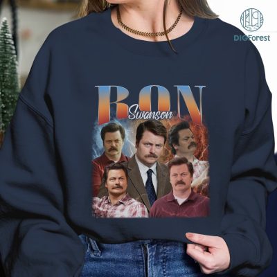Ron Swanson Vintage Graphic PNG File, Parks and Recreation Homage TV Shirt, Ron Swanson Bootleg Rap Shirt, Sublimation Designs