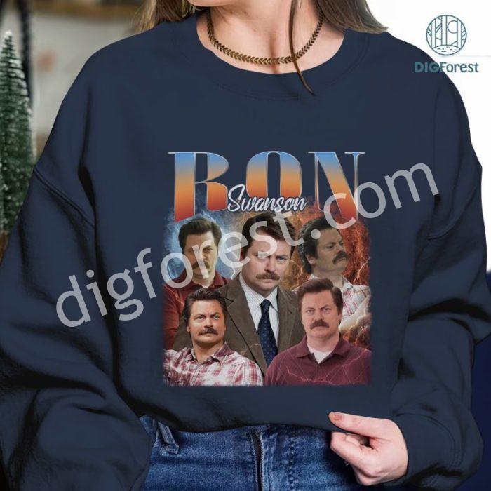 Ron Swanson Vintage Graphic PNG File, Parks and Recreation Homage TV Shirt, Ron Swanson Bootleg Rap Shirt, Sublimation Designs