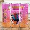 SpiderMan‎ Dunkin Junkie Png Tumbler Wrap | Avengers Dunkin Junkie 20Oz Skinny Tumbler Design | Spider-Man Dunkie Junkie Png Tumbler Image