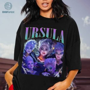 Disney Ursula The Little Mermaid Vintage Graphic PNG, Ursula Villains Homage TV Shirt, Ursula Sea Witch Shirt, Graphic Tee For Women Trendy