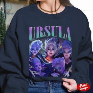 Disney Ursula The Little Mermaid Vintage Graphic PNG, Ursula Villains Homage TV Shirt, Ursula Sea Witch Shirt, Graphic Tee For Women Trendy