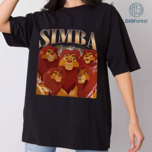 Disney Simba Vintage Graphic Png, Lion King Homage TV Shirt, Simba Bootleg Rap Png, Hakuna Matata, Graphic Tees For Women Trendy, Instant Download