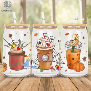 Disney Peter Pan Coffee 16 Oz Glass Can Wrap Png | Peter Pan Straight & Tapered Tumbler Wrap | Instant Digital Download
