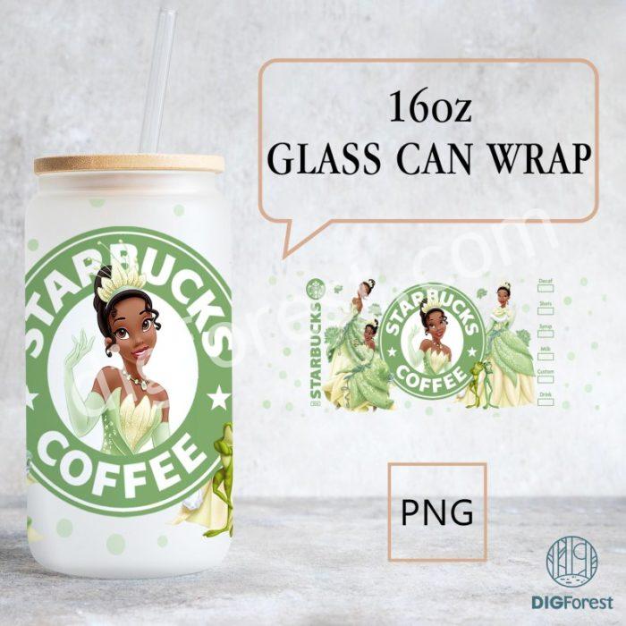 Disney Tiana Princess 16Oz Glass Can Wrap Design | The Princess and the Frog Glass Can Wrap | Disneyland Can Glass | Libbey Can Glass | Trick or Treat