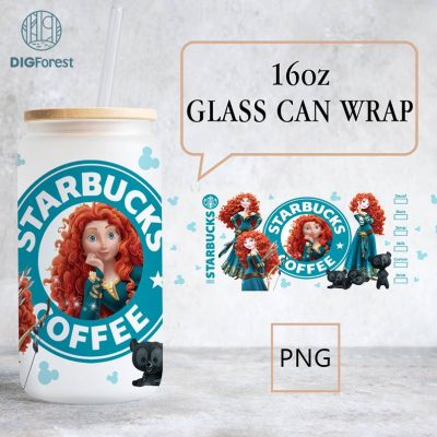 Disney 16oz Brave Glass Can, Merida Glass Can | Merida Tumbler | Princess Warrior Glass Can Full Wrap | Glass Can Wrap Png | Sublimation File Png Disney 16oz Brave Glass Can, Merida Glass Can | Merida Tumbler | Princess Warrior Glass Can Full Wrap | Glass Can Wrap Png | Sublimation File Png