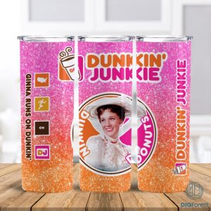 ‎Mary Poppins Dunkin Junkie Png Tumbler Wrap | Mary Poppins 20Oz Skinny Tumbler Design | Dunkin Junkie Tumbler Sublimation Digital Download