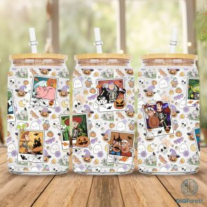 Disney Toy Story Halloween Team Glass Can, Toy Story Scary Characters, 16Oz Libbey Glass Can Wrap, Spooky Halloween Costume, Trick r Treat Wrap Png