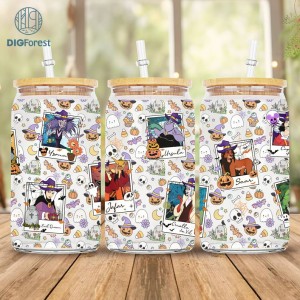 Disney Villains Halloween 16oz Can Glass Wrap | Bad Witches Club Can Glass | Libbey Can Glass | Bad Girls Can Glass Wrap | Halloween Png