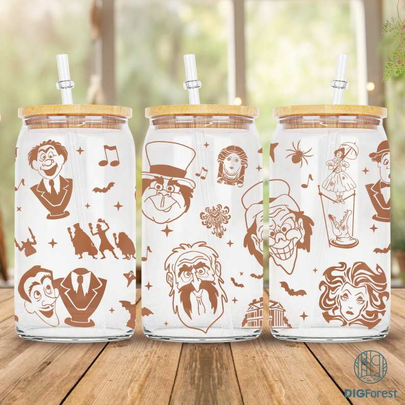 Disney The Haunted Mansion 16Oz Glass Can Wrap | Glass Can Wrap | 16Oz Glass Can Wrap | Disneyland Wrap | Halloween Instant Download