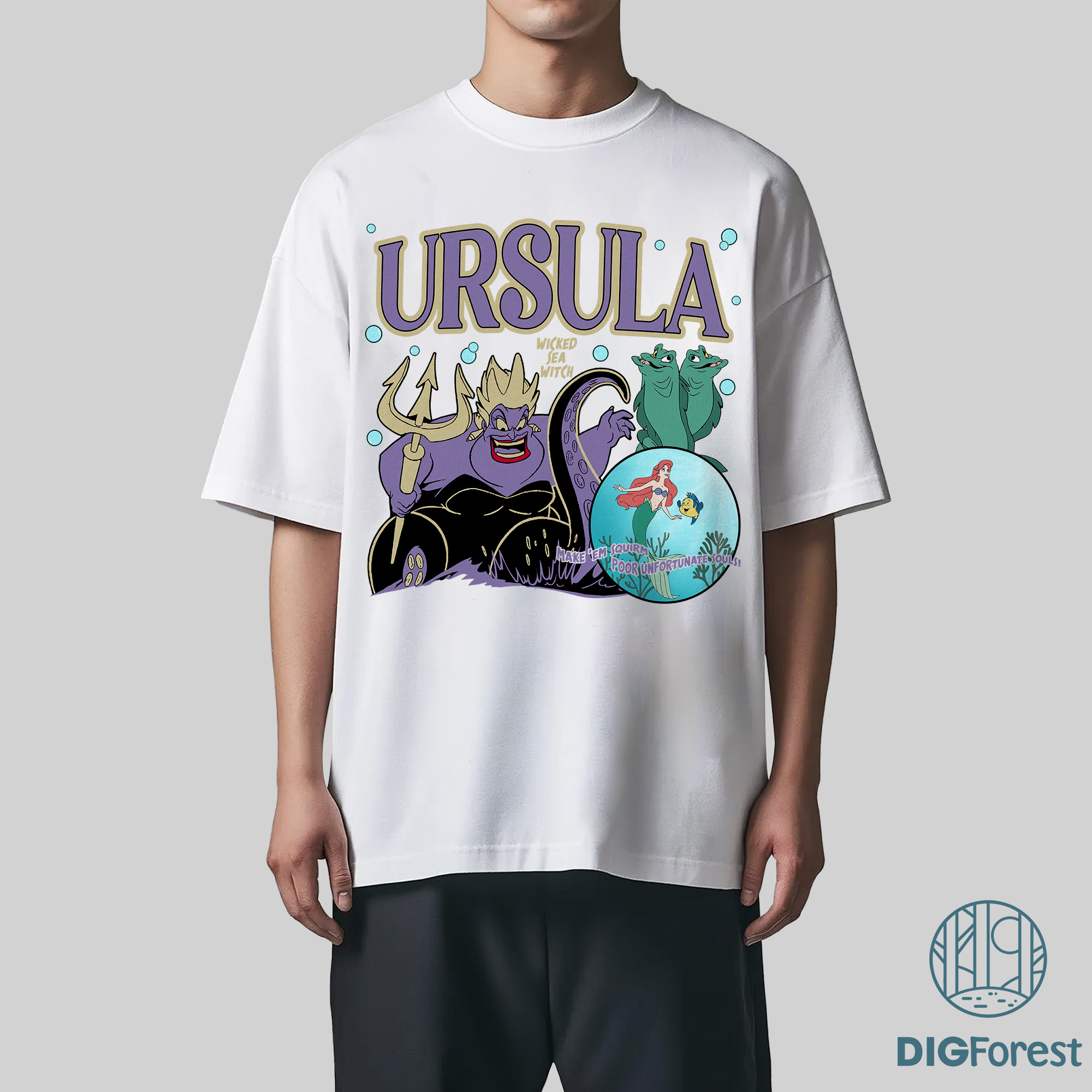 Disney Ursula The Little Mermaid PNG – Sea Witch, Poor Unfortunate Souls, Villains Halloween Sublimation Design