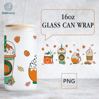 Fall Coffee Pumpkin Spice Latte 16 oz Libbey Glass Can Tumbler Sublimation Design | Warm Cozy Autumn Orange Pumpkin | Can Tumbler Design PNG Fall Coffee Pumpkin Spice Latte 16 oz Libbey Glass Can Tumbler Sublimation Design | Warm Cozy Autumn Orange Pumpkin | Can Tumbler Design PNG