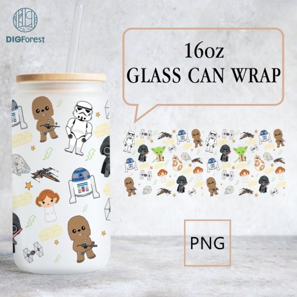 Starwars Flower Tumbler Wrap | Galaxy Edge 16Oz Can Glass | Starwars Characters | Full Tumbler Wrap | Cartoon Tumbler | Can Glass Wrap