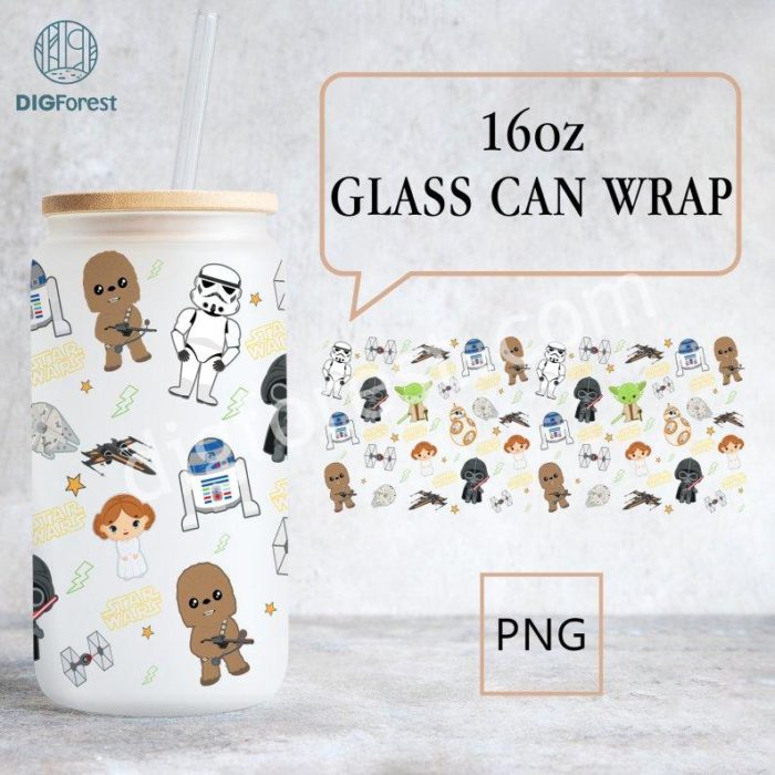 Starwars Flower Tumbler Wrap | Galaxy Edge 16Oz Can Glass | Starwars Characters | Full Tumbler Wrap | Cartoon Tumbler | Can Glass Wrap