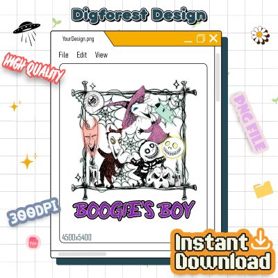 Disney Lock Shock and Barrel Boogie’s Boy PNG – Nightmare Before Christmas, Jack & Sally Halloween Sublimation Design