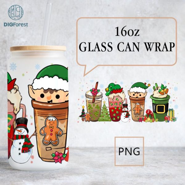 Christmas Coffee Cup | Winter Coffee Cup 16oz glass can | Custom Coffee Cup | Iced Coffee Cup | Christmas Iced Coffee Cup | Glass Cup 16oz