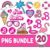 Barbie Icons Bundle, Pink Doll PNG, Barbie The Movie Png, Barbie Pink Png, Instant Download