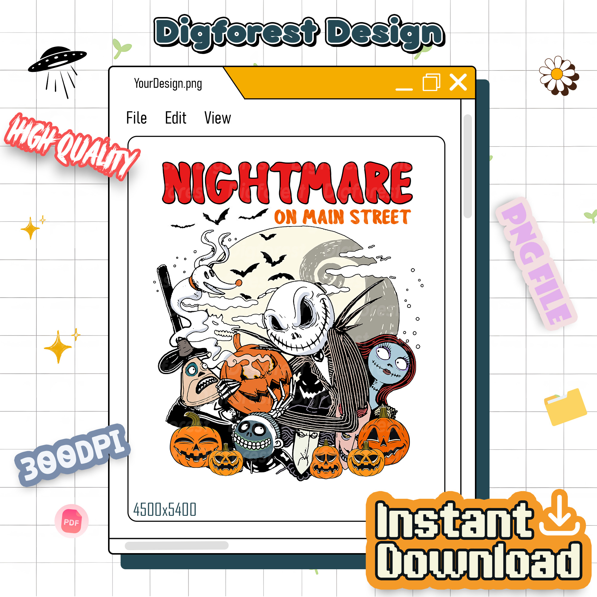 Vintage Nightmare On Main Street PNG – Jack Skellington PNG, Oogie Boogie PNG, Jack and Sally PNG Vintage Nightmare On Main Street PNG – Jack Skellington PNG, Oogie Boogie PNG, Jack and Sally PNG