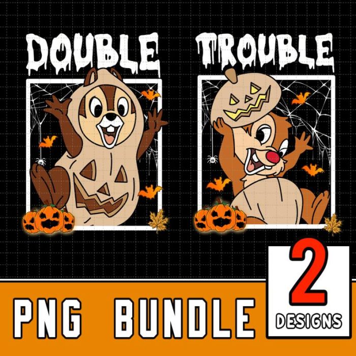 Retro Disney Chip And Dale Halloween Sublimation Design | Chip N Dale Halloween Png | Halloween Chip & Dale PNG | Halloween Sweatshirt