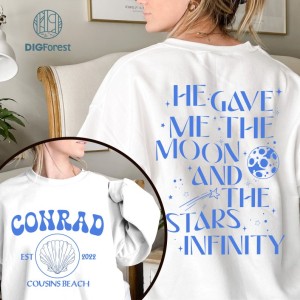 He Gave Me The Moon And The Stars Infinity Png | Belly And Conrad Infinity Quote Shirt | TSITP Shirt | The Summer I Turned Pretty Tee