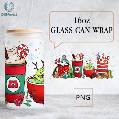 Disney Monster University Coffee Christmas Coffee Drink Glass Can 16oz | Winter Coffee Cup | Custom Coffee Cup | Christmas Iced Coffee Cup Disney Monster University Coffee Christmas Coffee Drink Glass Can 16oz | Winter Coffee Cup | Custom Coffee Cup | Christmas Iced Coffee Cup