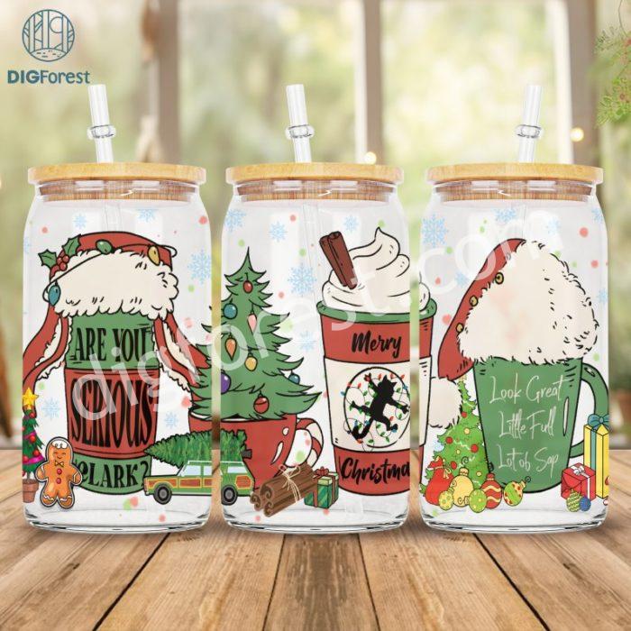 Christmas Movies Coffee Glass Can 16oz, Winter Coffee Cup, Iced Coffee Christmas Can, Custom Coffee Glass Can, Christmas Coffee