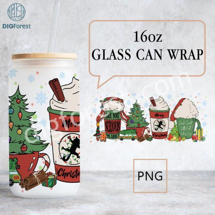 Christmas Movies Coffee Glass Can 16oz, Winter Coffee Cup, Iced Coffee Christmas Can, Custom Coffee Glass Can, Christmas Coffee