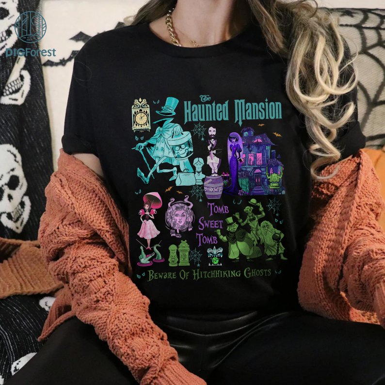Vintage The Haunted Mansion Png | Retro The Haunted Mansion Shirt | Hitchhiking Ghosts Leota Halloween Png | Haunted Mansion Instant Download