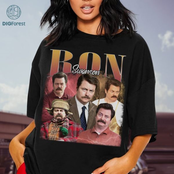 Ron Swanson Vintage Graphic PNG, Parks and Recreation Homage TV Shirt, Ron Swanson Bootleg Rap Shirt, Graphic Tees Sublimation Designs