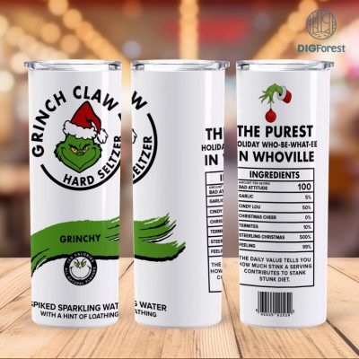 Grinch Claw Christmas Green Tumbler 20oz PNG, Halloween Png, Digital file Download