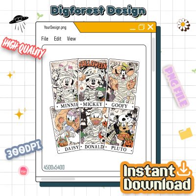 Disney Mickey Mouse Halloween Tarot PNG – Mickey & Friends Halloween PNG, Disneyland Halloween PNG