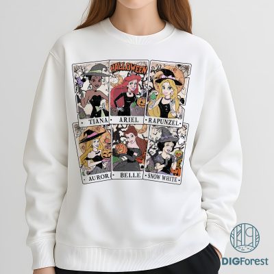 Disney Princess Halloween Tarot PNG – Cinderella PNG, Rapunzel PNG, Ariel Little Mermaid PNG, Halloween Sublimation PNG