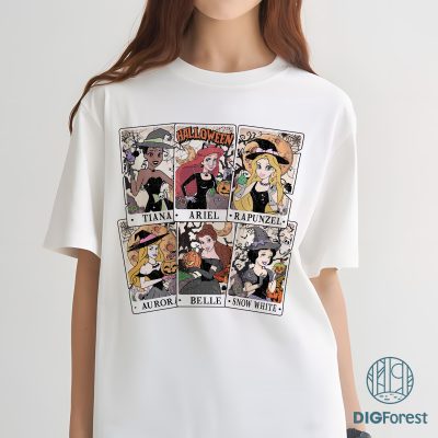 Disney Princess Halloween Tarot PNG – Cinderella PNG, Rapunzel PNG, Ariel Little Mermaid PNG, Halloween Sublimation PNG