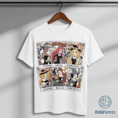 Disney Princess Halloween Tarot PNG – Cinderella PNG, Rapunzel PNG, Ariel Little Mermaid PNG, Halloween Sublimation PNG