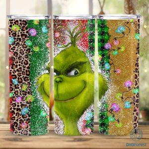 The Grinch Tumbler Wrap Grinch Straight Tumbler Wrap PNG, Grinch Tapered Tumbler, Instant Download