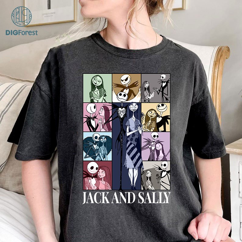 Disney Jack And Sally Nightmare Before Christmas Eras Tour Png | Jack Skellington Png | Jack And Sally Halloween Png | Not So Scary | Png For Shirt