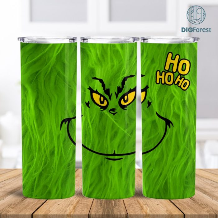 The Grinch Ho Ho Ho Tumbler Wrap PNG 20oz, Grinch Xmas File Digital Download, Instant Download