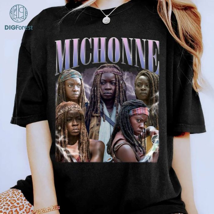 Michonne Vintage Graphic PNG, The Walking Dead Homage TV Shirt, Michonne Bootleg Rap Shirt, Graphic Tees, Sublimation Designs